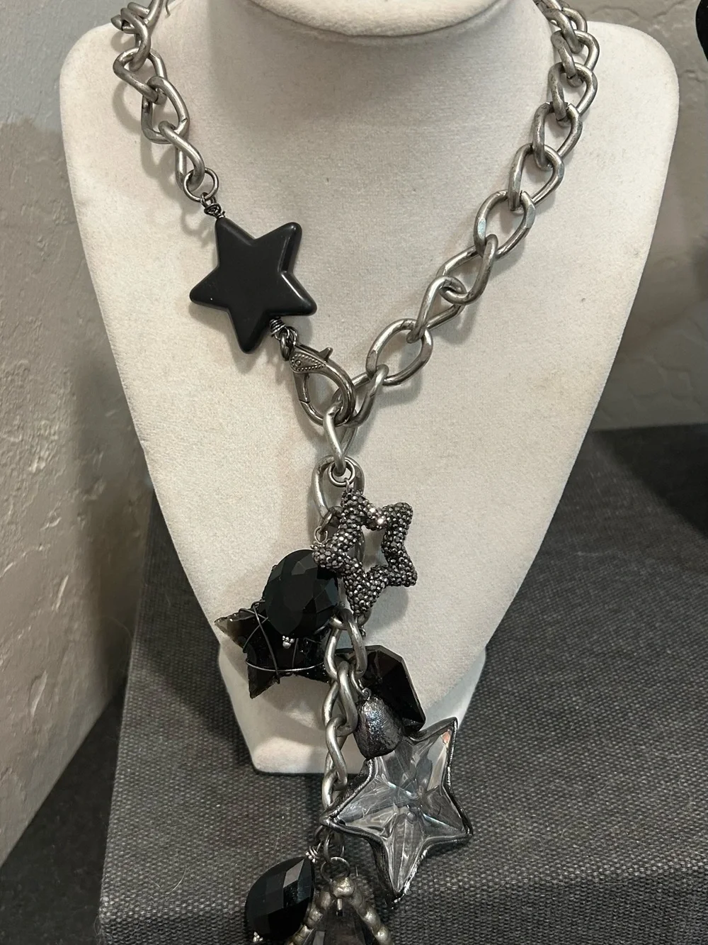 Art by Amy Black Star Charm Statement Necklace - Women Jewelry